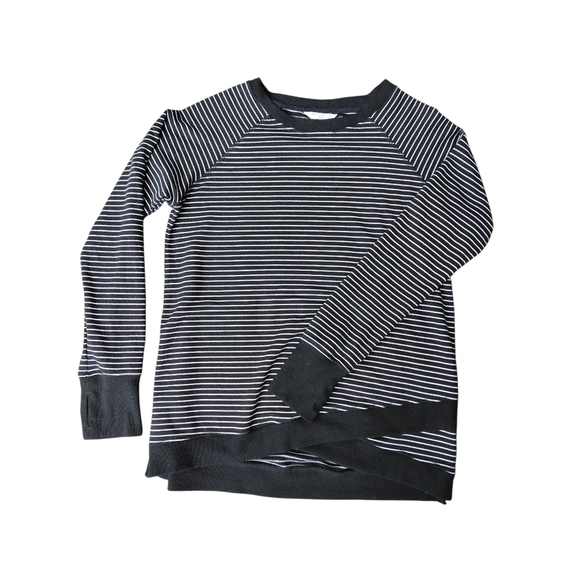 Danskin Black and White Sweatshirt with Ribbed Trim - Picture 1 of 6